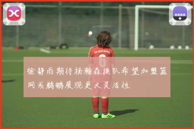 徐静雨期待杨瀚森换队希望加盟篮网或鹈鹕展现更大灵活性